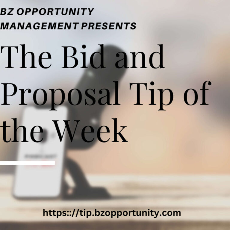 Bid and Proposal Tip of the Week